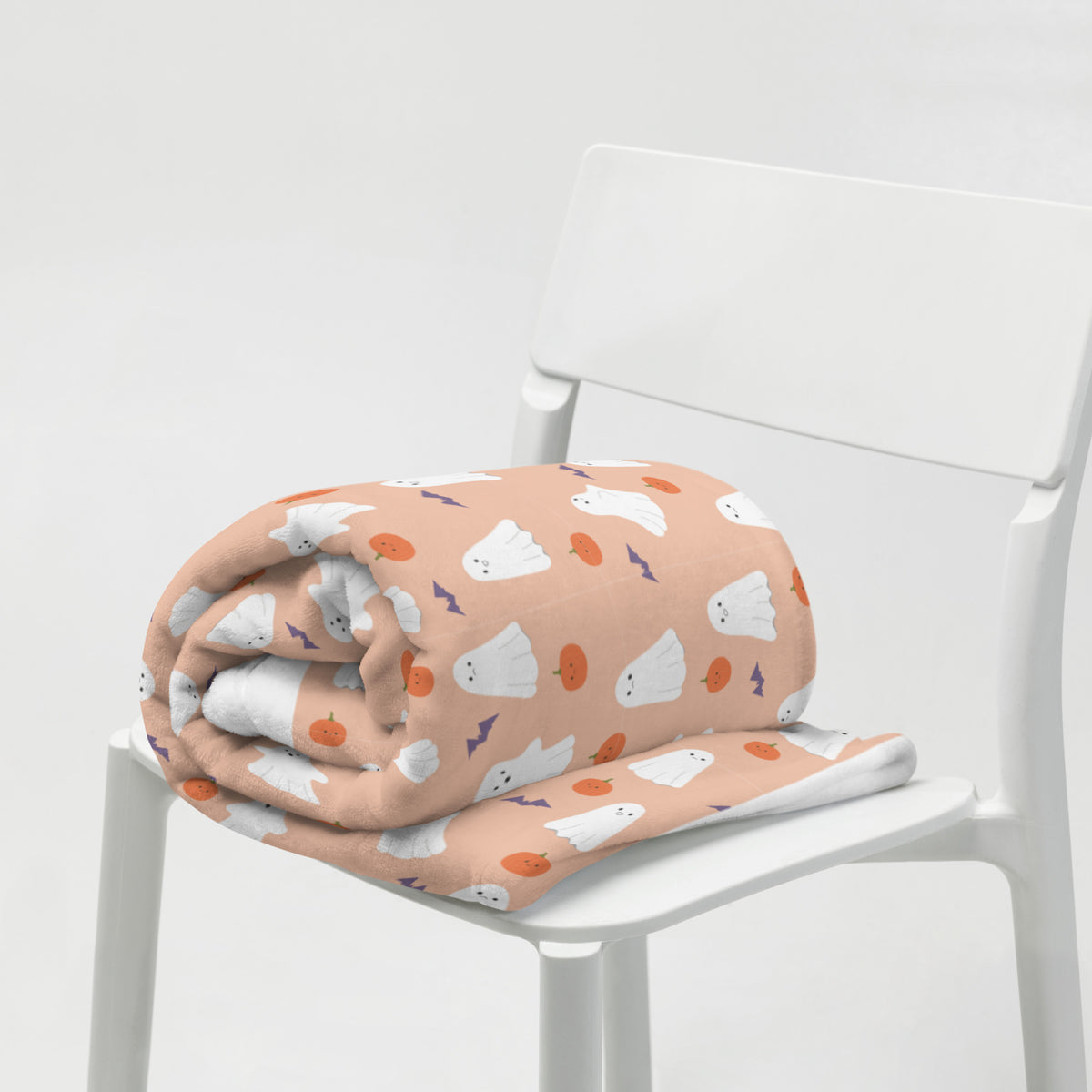 Ghost & Pumpkin Throw Blanket – view 1